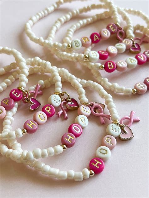 Breast Cancer Awareness Bracelet Hope Bracelet Breast - Etsy