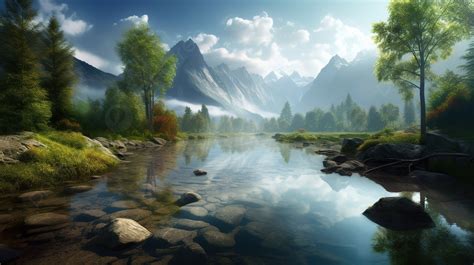 Fantasy Nature Lake Mountain Scenery Pictures Wallpapers Background, Desktop Picture Nature ...