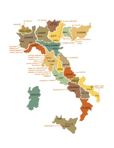 Wine regions map of Italy. Italy wine regions map | Vidiani.com | Maps of all countries in one place