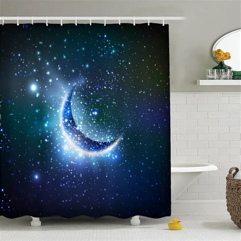 Dream Bath Curtain Moon Star Star Shower Curtain Waterproof Cloth Hygienic Interval Curtains-in ...