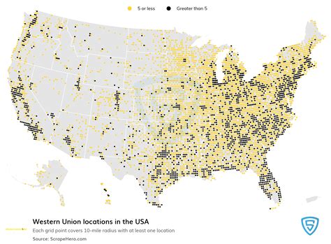 Number of Western Union locations in the USA in 2023 | ScrapeHero