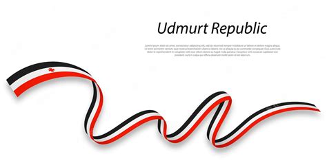 Premium Vector | Waving ribbon or stripe with flag of udmurt republic