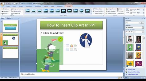 Insert Clip Art In PowerPoint Presentation - YouTube