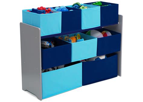 Delta Children Deluxe Multi-Bin Toy Organizer with Storage Bins, Greenguard Gold Certified, Grey ...