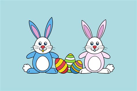 Bunny Easter Eggs Clipart Graphic by VAROT CHANDRA RAY · Creative Fabrica