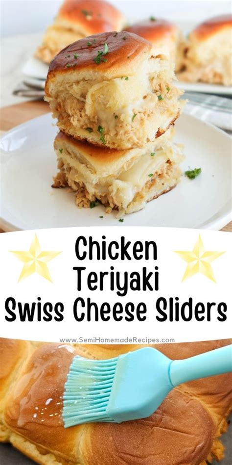 Chicken Teriyaki Swiss Cheese Sliders - Semi Homemade Recipes