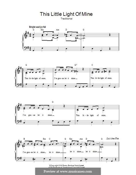 This Little Light of Mine by folklore - sheet music on MusicaNeo