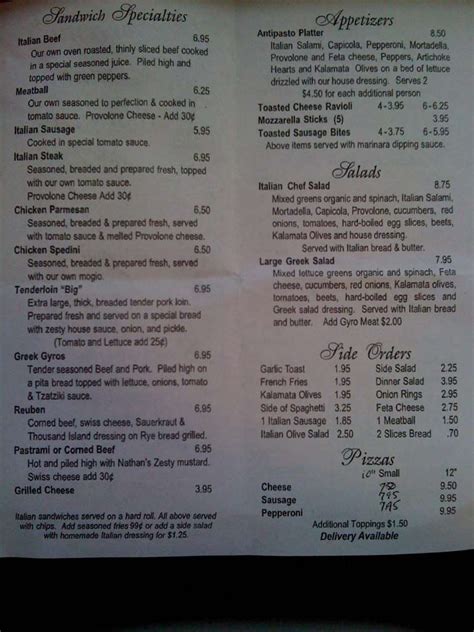 Sorrento's Italian Menu, Menu for Sorrento's Italian, Riverside, Kansas ...