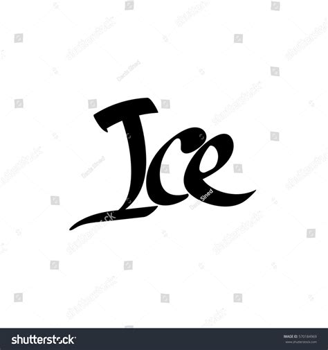 Ice Isolated Calligraphy Lettering Word Design Stock Vector (Royalty ...