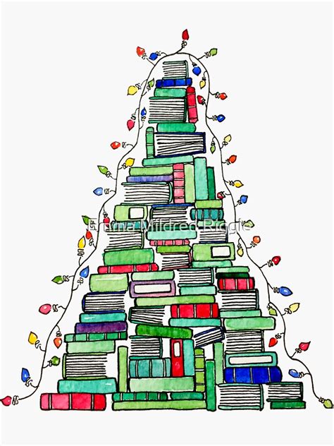 "Christmas Book Tree: 2017" Sticker for Sale by gentlecounsel | Redbubble