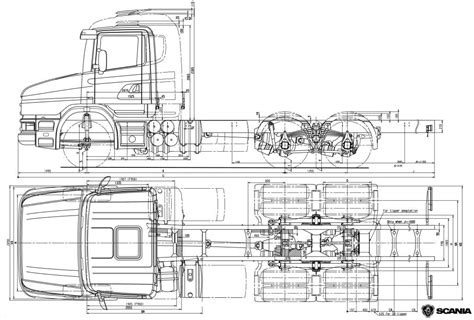 Scania T-series Blueprint - Download free blueprint for 3D modeling 6x6 ...