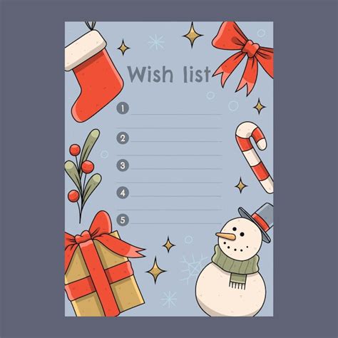 Free Vector | Santa wishes letter template