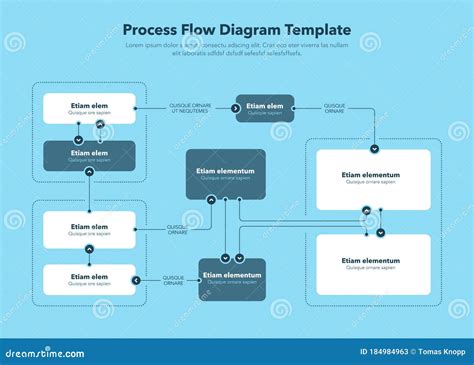 Modern Process Flow Diagram Layout Template - Blue Version Stock Vector ...