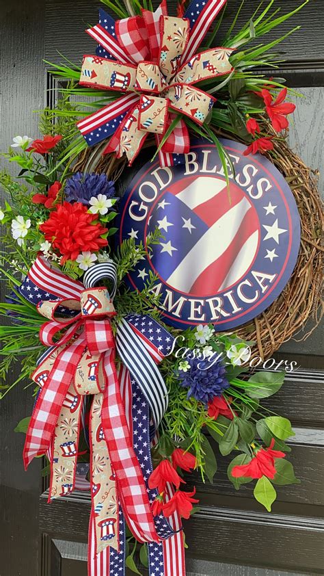 Patriotic Wreath, Military Wreath , Memorial Day Wreath, July 4th Wreath, Americana Wreath ...