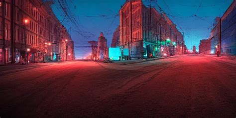 photo of city street neon on mars, norilsk st. | Stable Diffusion | OpenArt