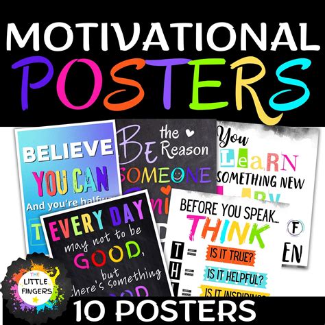 MOTIVATIONAL POSTERS AND QUOTES GROWTH MINDSET BULLETIN BOARD ...