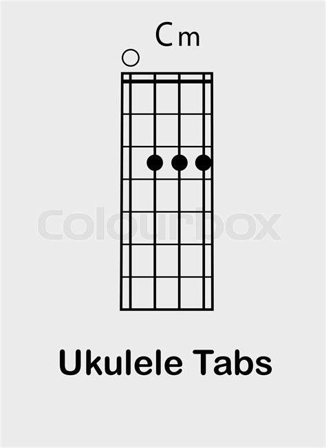 Ukulele chords C minor | Stock vector | Colourbox