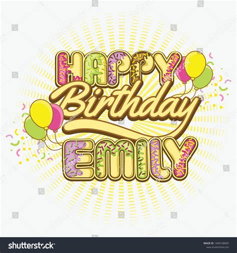 Happy Birthday Greetings Emily Vector Stock Vector (Royalty Free ...