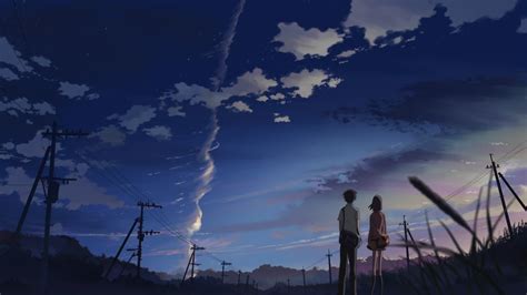 5 Centimeters Per Second, Anime, Artwork, Makoto Shinkai, Power Lines ...