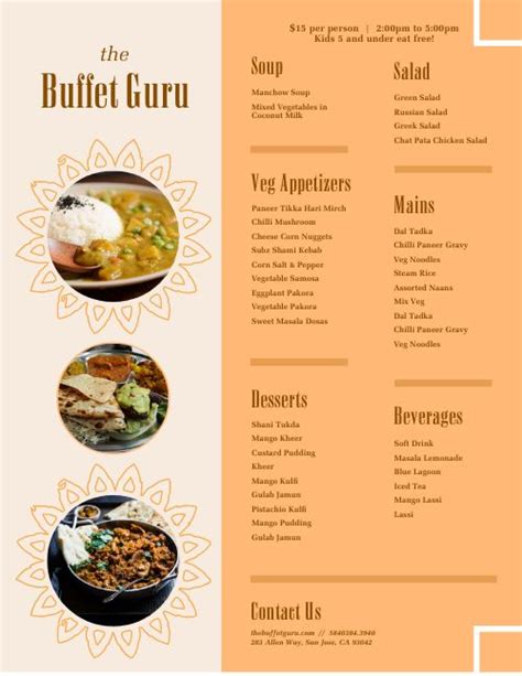 Buffet Menu Sample Design Template by MustHaveMenus | Indian menu design, Menu maker, Menu ...