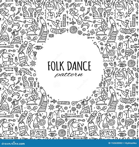 Folk Ethnic Dance, Seamless Pattern for Your Design Stock Vector ...