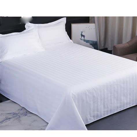 White Bedsheets Cotton Hotel Pure Cotton Bedsheet Bedding Set Stripped ...