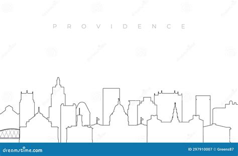 Outline Providence Skyline. Stock Illustration - Illustration of structure, landscape: 297910007