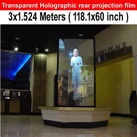 Good price 3D Holographic Film Rear Projector Foil Display 1.524 * 3 ...