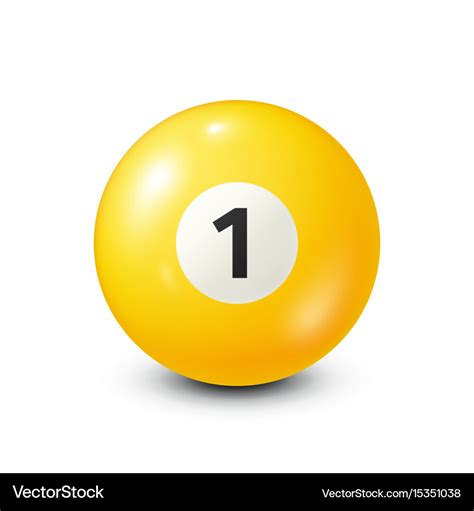 Billiardyellow pool ball with number 1snooker Vector Image