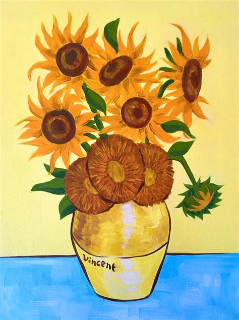 Learn to paint Van Gogh Sunflowers – Paintvine®