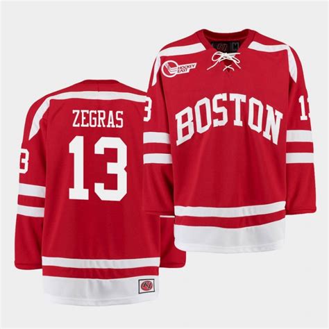 Trevor Zegras Boston University Red College Hockey Home Jersey