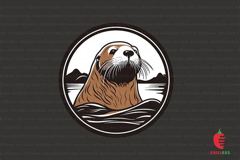 Sea Otter Logo Png 3 Graphic by Chilious · Creative Fabrica