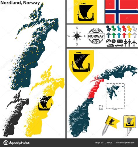 Map of Nordland, Norway Stock Vector Image by ©sateda #132768496