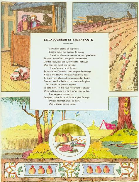 Fablimages : La Fontaine et ses illustrateurs: Le laboureur et ses enfants (Livre V, IV)