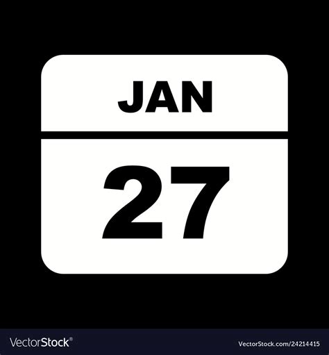 January 27th date on a single day calendar Vector Image