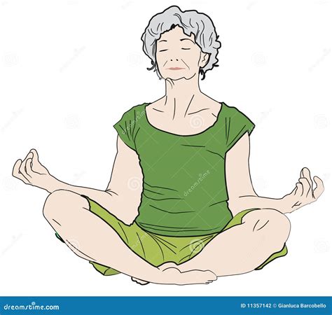 Grandmother practice yoga stock illustration. Illustration of clip - 11357142