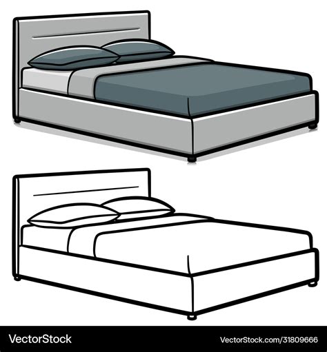 Double bed cartoon isolated Royalty Free Vector Image