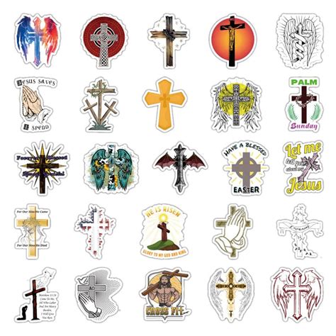 Christian Cross Design Stickers | Religious Stickers for Decorating | Lord's Guidance