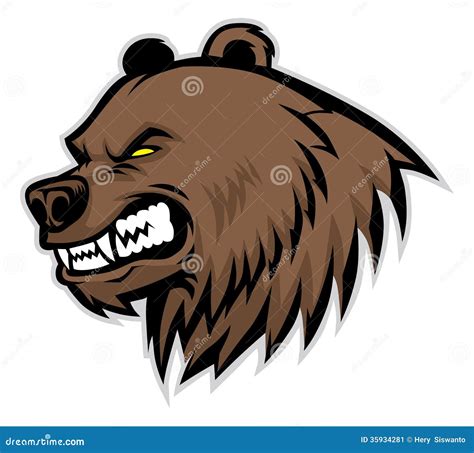 Angry Bear Head Mascot Stock Image - Image: 35934281