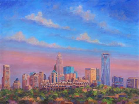 Charlotte Skyline Painting - New Skyline - ENLARGED