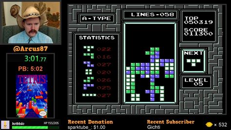 Tetris NES speedrun (100 Lines, Level 0 Start) in 4:53 by Arcus - YouTube