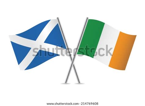 Scotland Ireland Crossed Flags Scottish Irish Stock Vector (Royalty ...