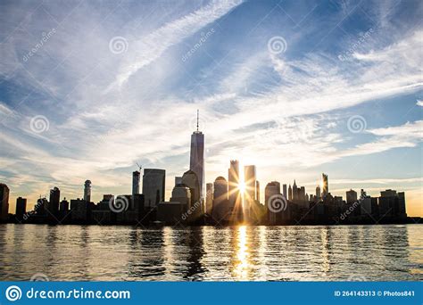 Sunrise Over the New York Skyline in New York City Stock Image - Image ...