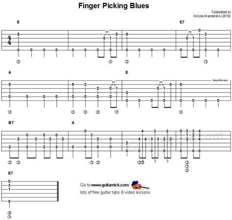 FINGERPICKING BLUES Fingerstyle Guitar Tab: GuitarNick.com