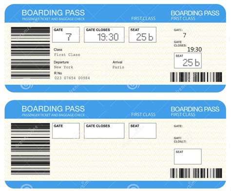 Free Printable Plane Ticket Template