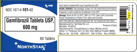 NDC 16714-101 Gemfibrozil Tablet Oral