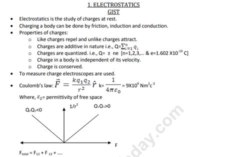 CBSE Class 12 Physics Electrostatics Notes Set A