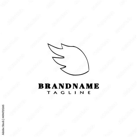 angle wing logo cartoon logo icon flat template black isolated vector ...