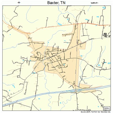 Baxter Tennessee Street Map 4703680