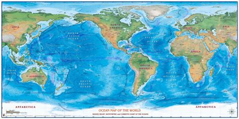 World Ocean Shaded Relief Wall Map | Maps.com.com